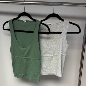 Cotton On Green and Gray Tank Tops (BUNDLED)